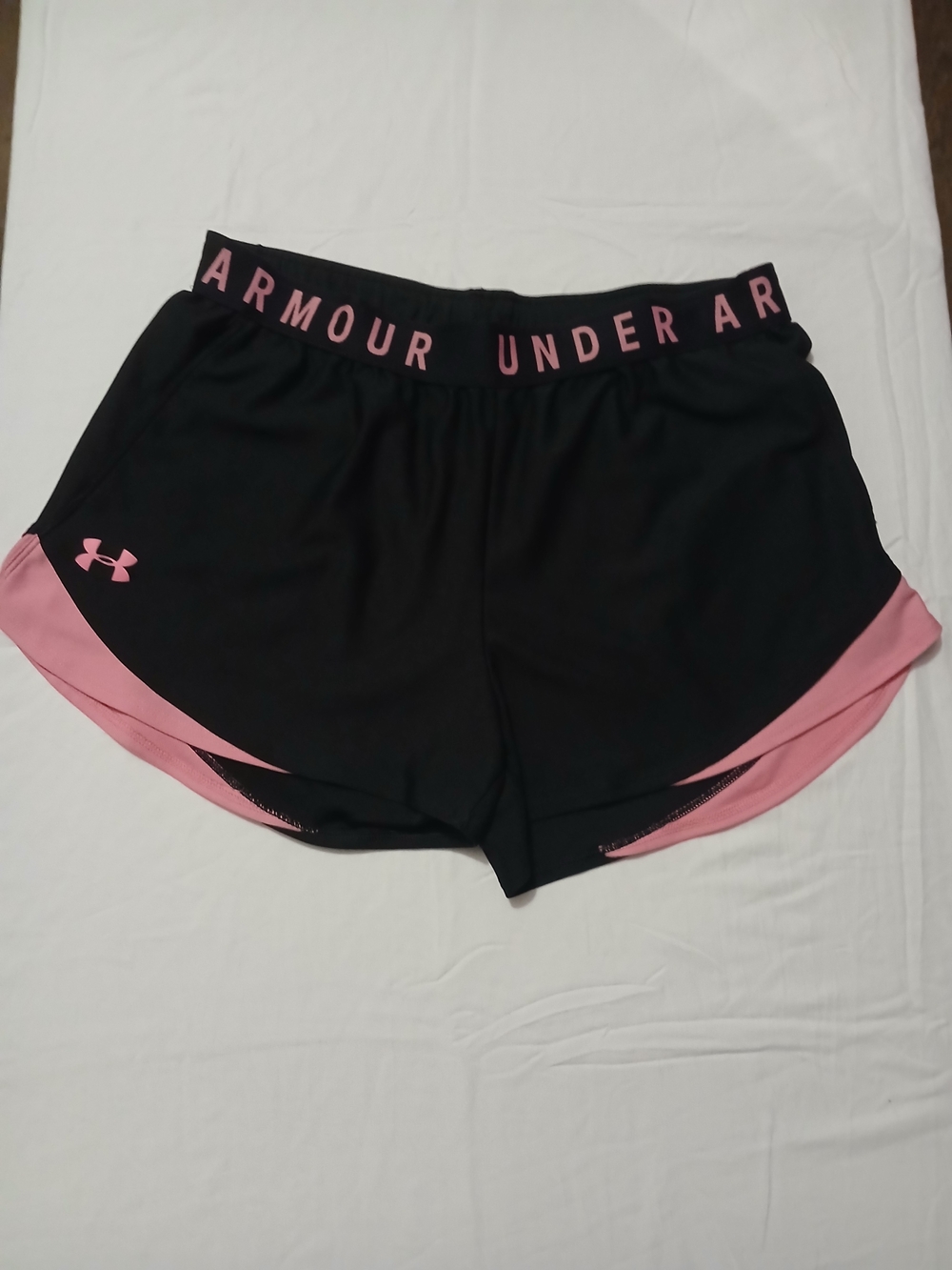 Under Armour Women's Black & Pink Athletic Shorts